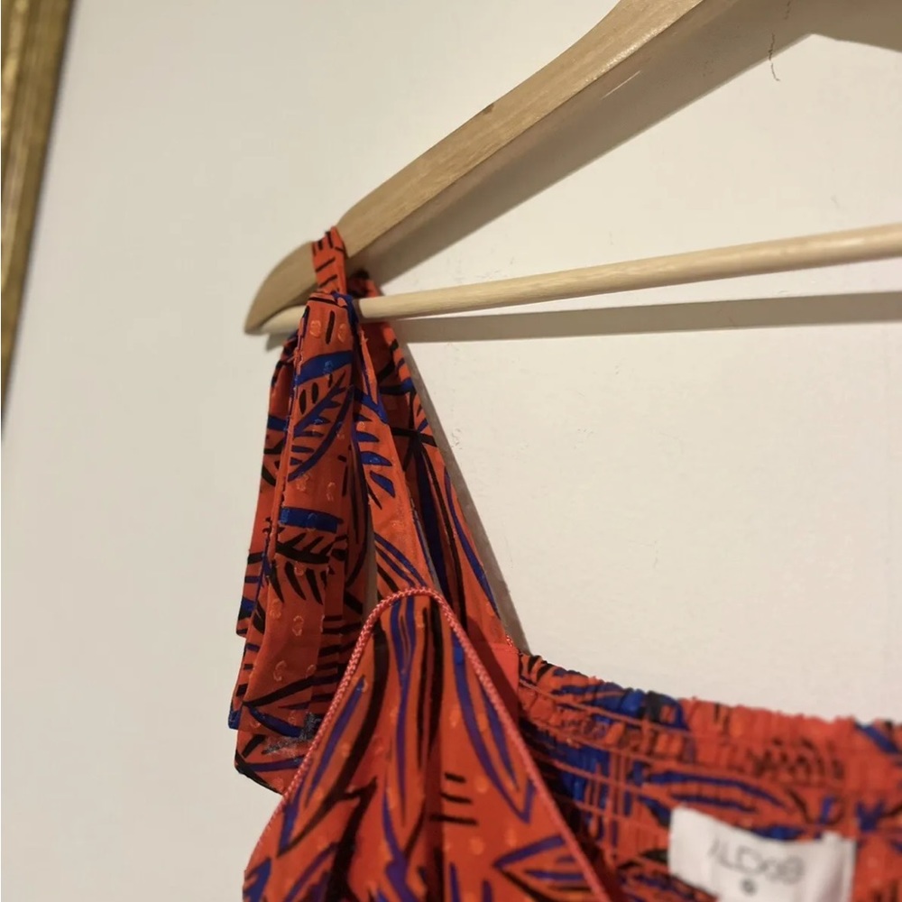 NWT ALEXIS for Target - Size XS - Tropical Leaf Tie Strap Asymmetrical Hem Dress - Picture 10 of 11